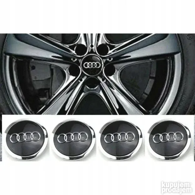 Čepovi za alufelne Audi- 68mm -CRNI / GRAY- 8D0 601 170