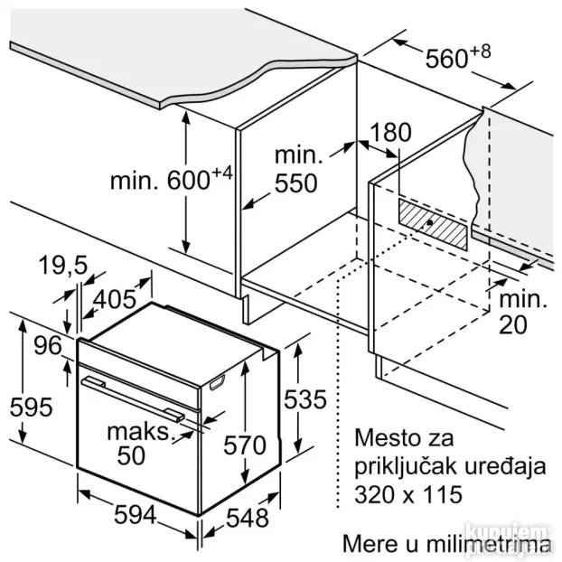 BOSCH HBA514BB3 Ugradna Rerna