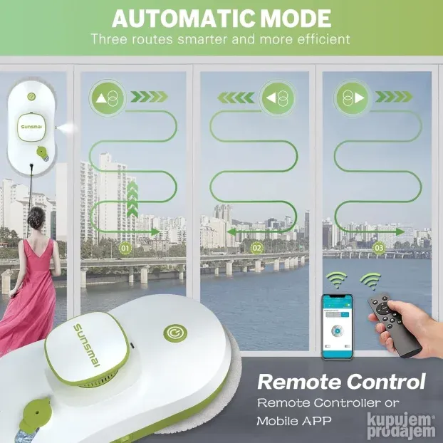 Robot za čišćenje pranje prozora sa app za mobilni SUNSMAI