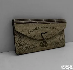 Drvena koverta za poklon