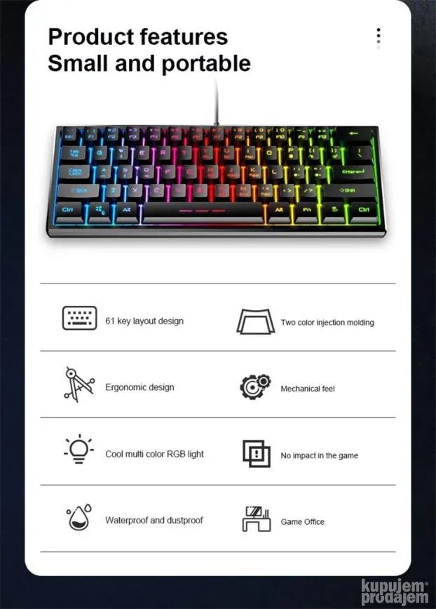 FOREV FV-61 Gaming, RGB, Mechanical feel