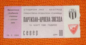 Partizan Crvena zvezda 16 mart 1990
