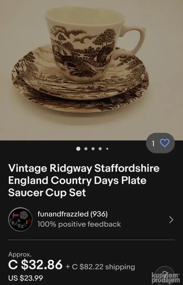 Set Ironstone Staffordshire Engleska 70te.