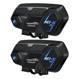 Fodsports M1 Pro Motorcycle Intercom Two Pack Package Black