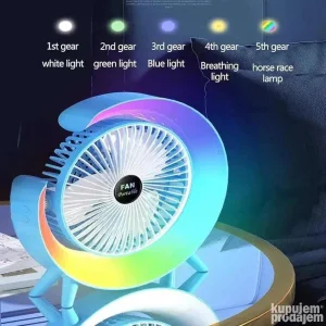 Ventilator sa šarenim ambijentalnim svetlima usb