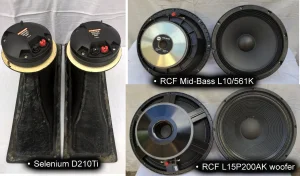 Selenium D210Ti drver & Horn; RCF L10/561K; RCF L15P200AK; R