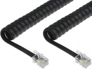 Telefonski kabl 3m spiralni crni NOVO