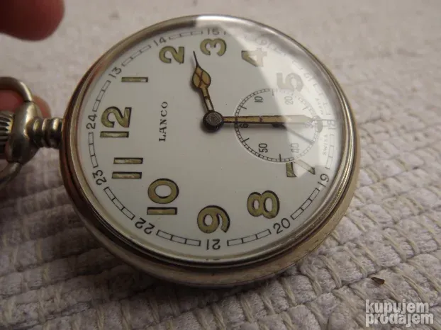 LANCO vojni džepni sat odlično OČUVAN VELIKI swiss made