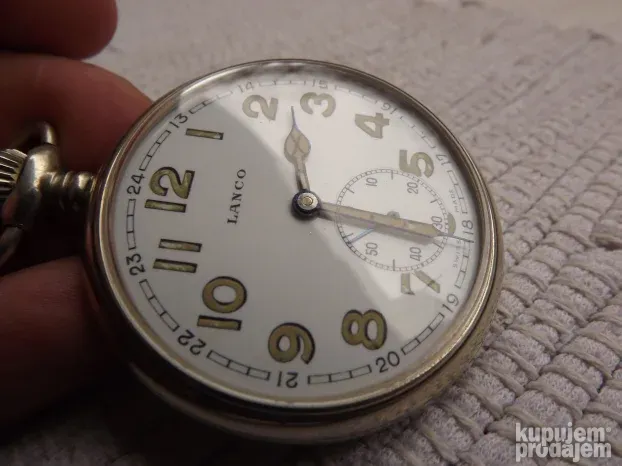 LANCO vojni džepni sat odlično OČUVAN VELIKI swiss made