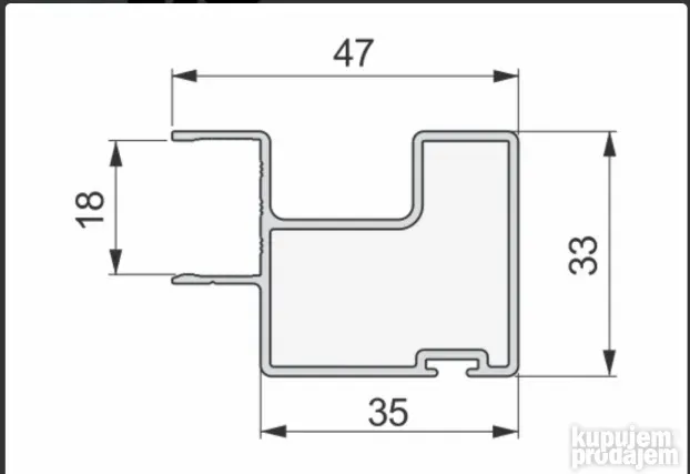 Rukohvat za klizne plakare Tim za 18mm 2.7m-okov za namestaj