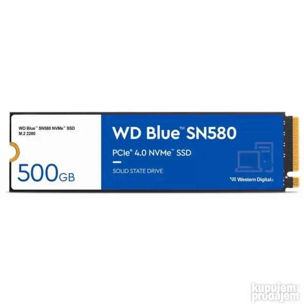 WD 500GB Blue SN580 M.2 PCIe M.2 2280 WDS500G3B0E
