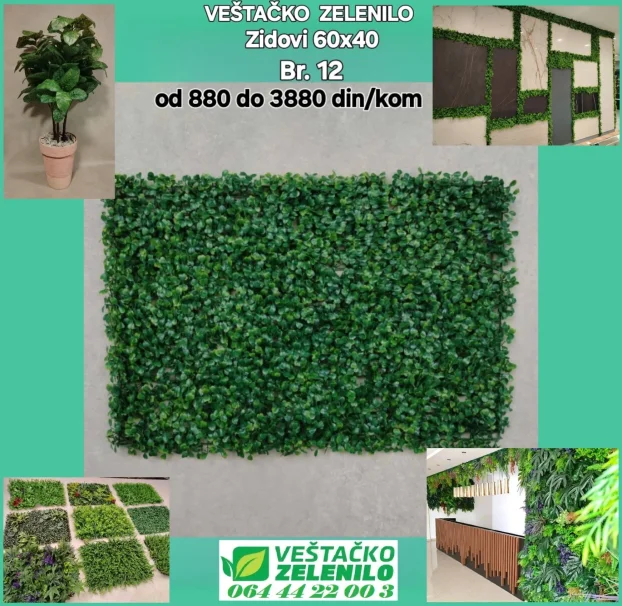 Veštački zeleni zidovi 08 ( 60x40) 1580 din/kom