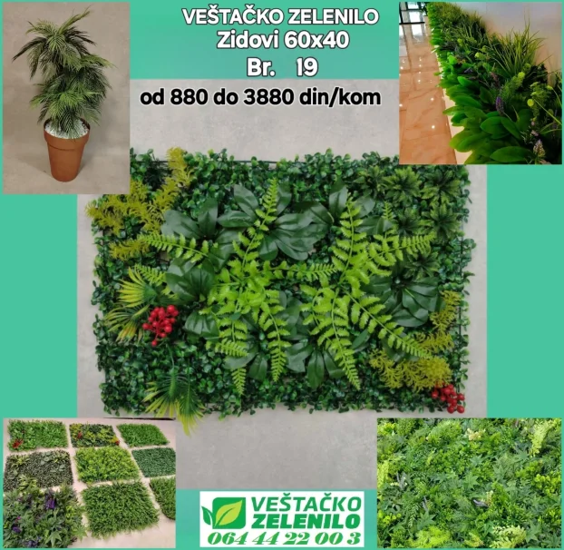 Veštački zeleni zidovi 08 ( 60x40) 1580 din/kom