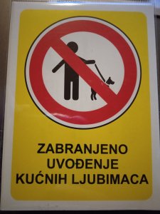 Zabranjeno uvodjenje kucnih ljubimaca - nalepnica