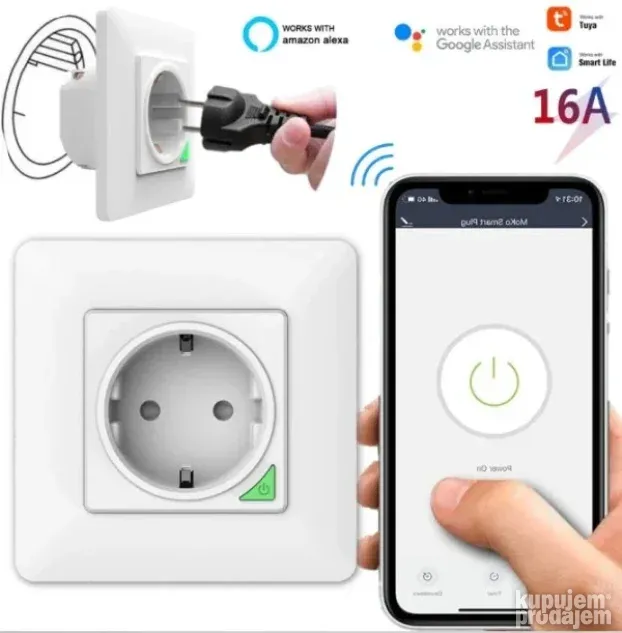 SMART-WALL GMB WiFi Tuya Smart Wall Socket Glass Panel Touch