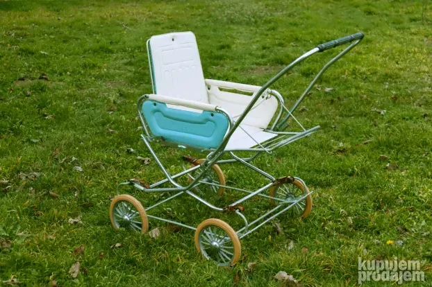 Vintage starinska decija kolica plava 1960e