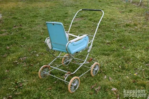 Vintage starinska decija kolica plava 1960e