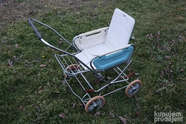 Vintage starinska decija kolica plava 1960e