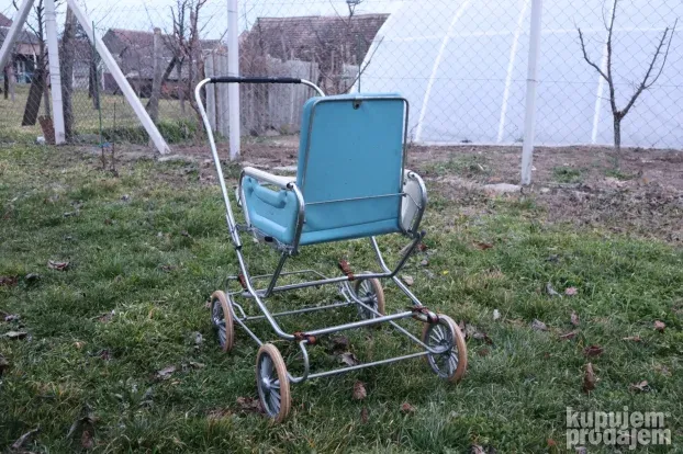 Vintage starinska decija kolica plava 1960e