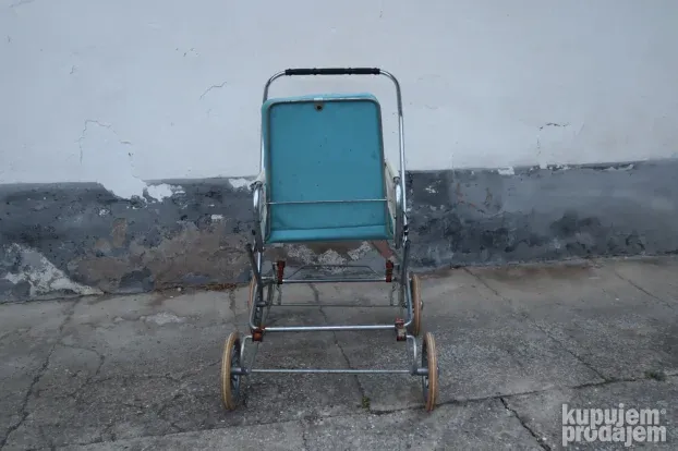 Vintage starinska decija kolica plava 1960e