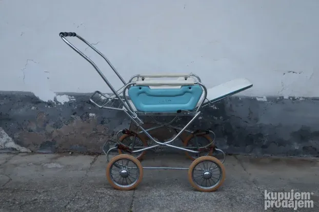 Vintage starinska decija kolica plava 1960e