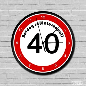 Sebessegkorlatozos wall clock 40. szuletesnapra