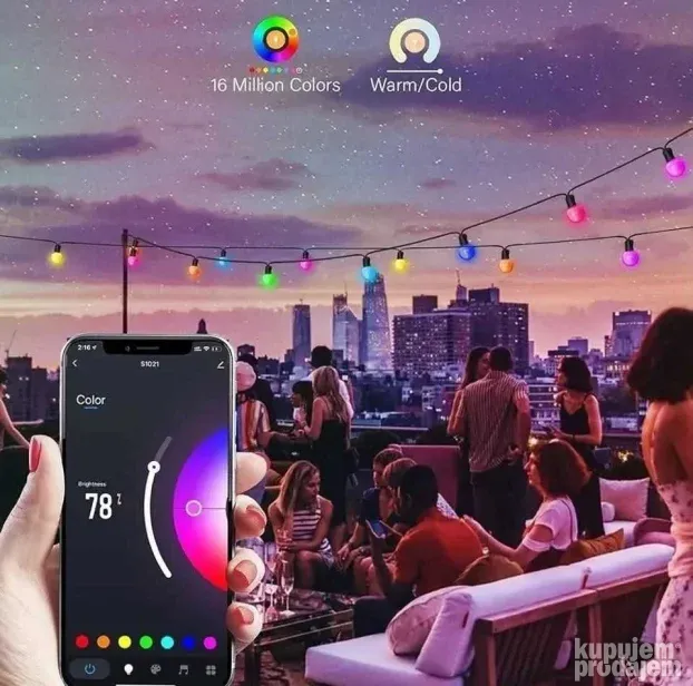 Lampice rgb 10 m povezivanje app