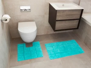 Rapport set kupat.prostirki Tile Aqua, 46x76cm&46x46cm,pamuk