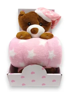 BBO Set igračka + ćebence Uspavani meda rozi