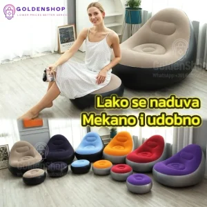 Fotelja sa tabureom na naduvavanje Lazy Bag na vazduh Fotel