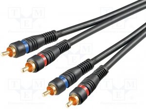 Kabl 2RCA-2RCA 3m pozlaćeni BK030 crni