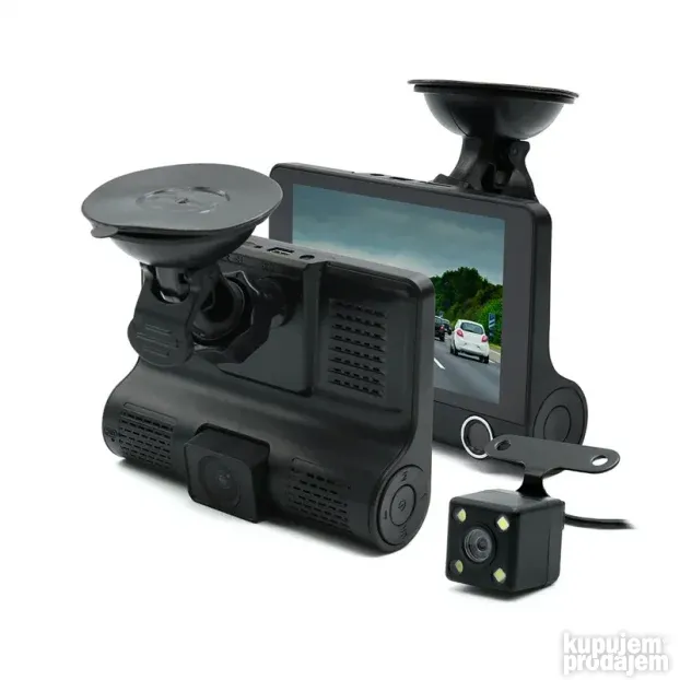 Auto kamera T655 triple camera crna+rikverc