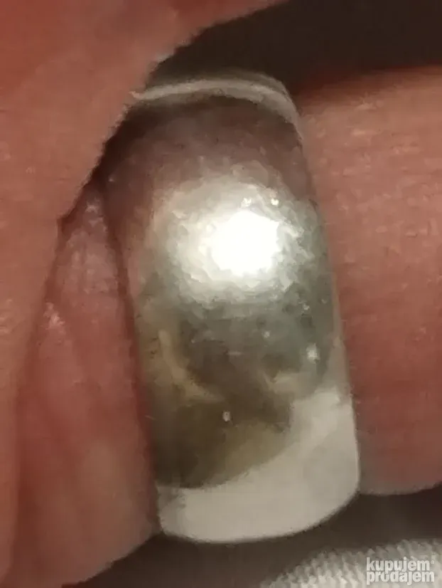 Srebrni prsten sa zlatnom aplikacijom 14kt-6.4gram