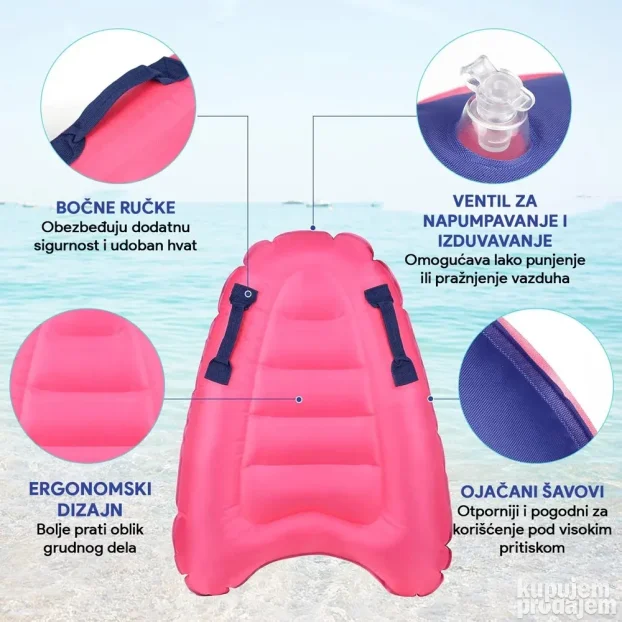 Daska JWD Surfboard 80x60za plivanje pink
