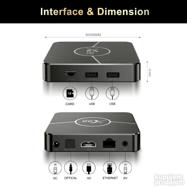 X98 Plus 2GB/16GB 64bit S905W2 WiFi 2,4/5GHz Android 11 Kodi