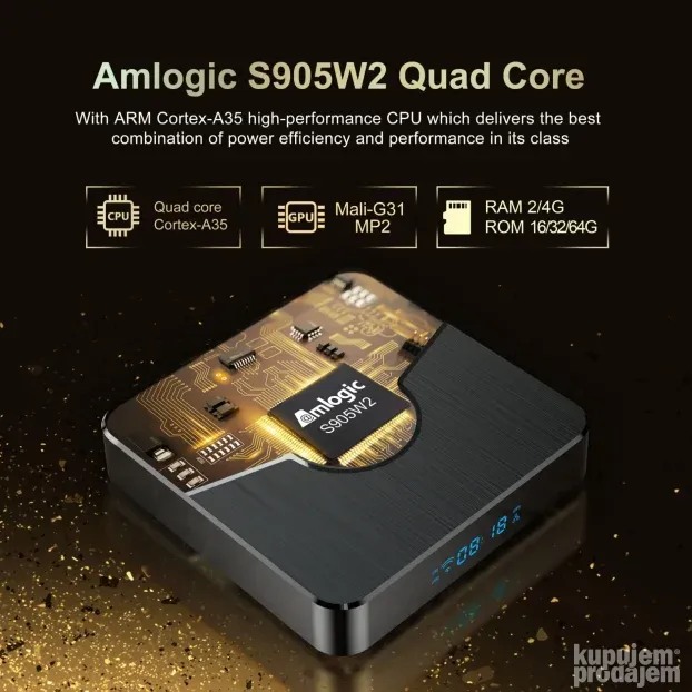 X98 Plus 2GB/16GB 64bit S905W2 WiFi 2,4/5GHz Android 11 Kodi