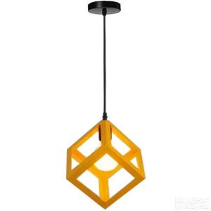 Plafonska lampa Žuta kvadratna metalna kocka E27
