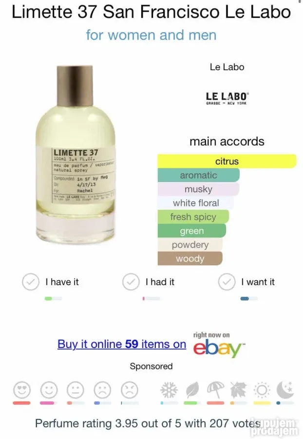 Le labo limette 37 50ml EDP