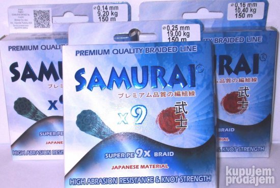 Samurai Braid 9X 150 m (0,14- 0,50mm)