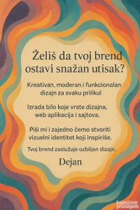 Dizajn koji ističe tvoj brend + izrada web sajtova i app