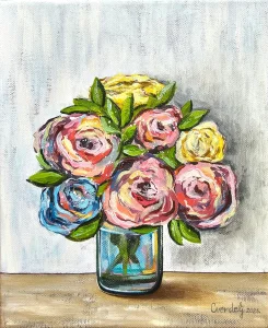 Šapat latica - akril na platnu 30x25cm