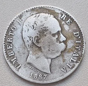 1 Lira 1887 Italija Srebro