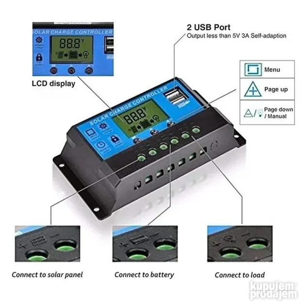 Solarni paneli kontroler 30a 12v