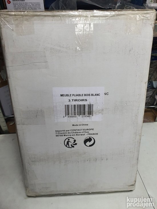 Komoda sa 3 Fioke 32xSirina41xV61cm Belo/Sivo Casame