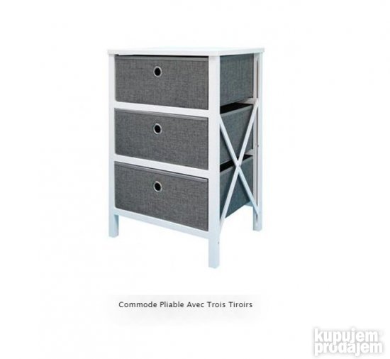 Komoda sa 3 Fioke 32xSirina41xV61cm Belo/Sivo Casame