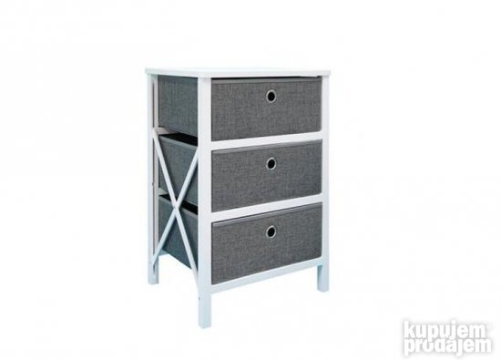 Komoda sa 3 Fioke 32xSirina41xV61cm Belo/Sivo Casame