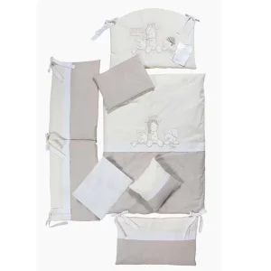 Posteljina za dečiji krevetac Tri drugara set 8u1 Bež NOVO