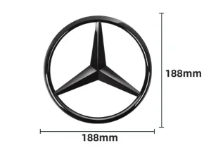 Crni mat prednji znak za masku Mercedes 188mm