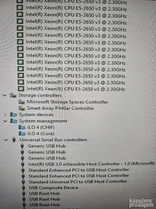 HP ProLiant DL360 Gen9/ 2 x Xeon E5-2650 v3/ 4 x 600Gb šine