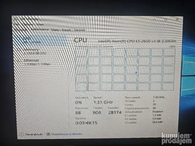 HP ProLiant DL360 Gen9/ 2 x Xeon E5-2650 v3/ 4 x 600Gb šine